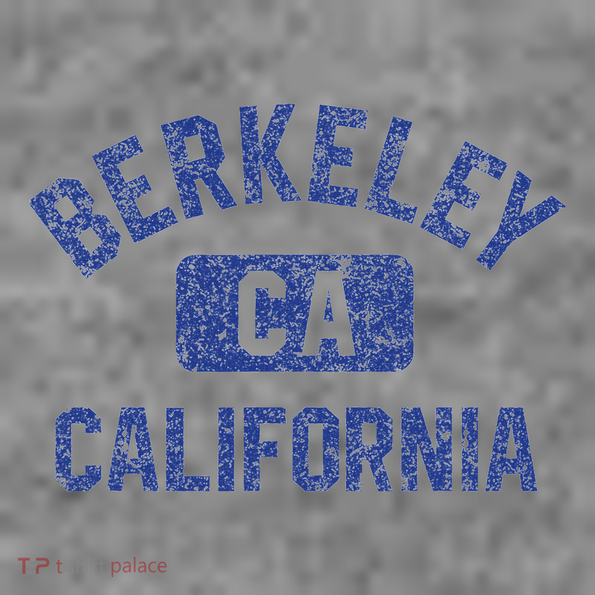 Berkeley California Gym Style Yellow W Distress Blue Print Toddler Hoodie