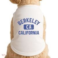 Berkeley California Gym Style Yellow W Distress Blue Print Doggie Tank thumb 0
