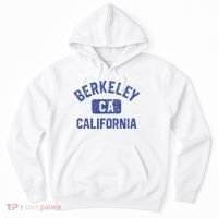 Berkeley California Gym Style Yellow W Distress Blue Print Hoodie thumb 0