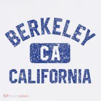 Berkeley California Gym Style Yellow W Distress Blue Print Long Sleeve Shirt thumb 2