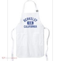 Berkeley California Gym Style Yellow W Distress Blue Print Apron thumb 0