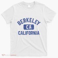 Berkeley California Gym Style Yellow W Distress Blue Print T-Shirt thumb 0