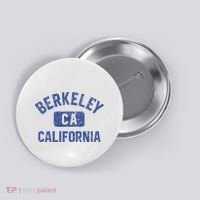 Berkeley California Gym Style Yellow W Distress Blue Print Button thumb 0