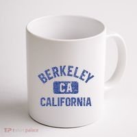 Berkeley California Gym Style Yellow W Distress Blue Print Coffee Mug thumb 1