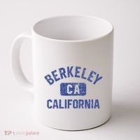 Berkeley California Gym Style Yellow W Distress Blue Print Coffee Mug thumb 0