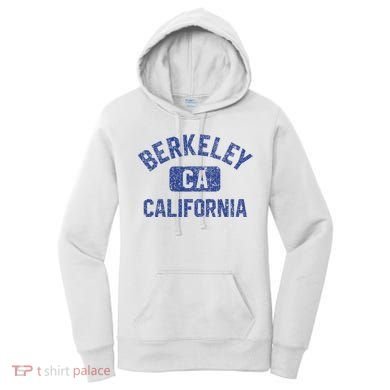 Berkeley California Gym Style Yellow W Distress Blue Print Women's Hoodie