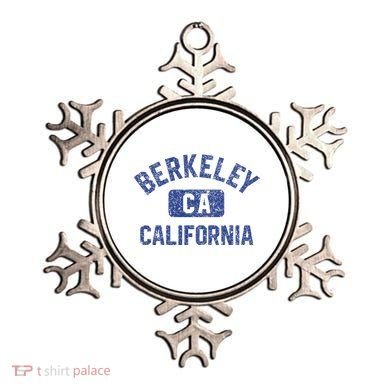 Berkeley California Gym Style Yellow W Distress Blue Print Ornament