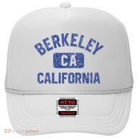 Berkeley California Gym Style Yellow W Distress Blue Print Hat thumb 0