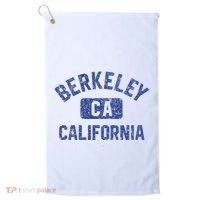 Berkeley California Gym Style Yellow W Distress Blue Print Golf Towel thumb 0
