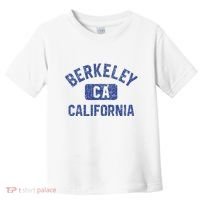 Berkeley California Gym Style Yellow W Distress Blue Print Toddler T-Shirt thumb 0
