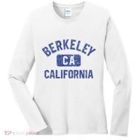 Berkeley California Gym Style Yellow W Distress Blue Print Women's Long Sleeve Shirt thumb 0