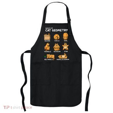 Basic Cat Geometry Cute Cat Cat Lover Cat Owner math school Apron