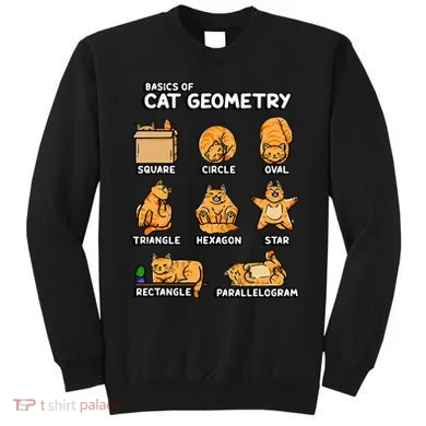 Basic Cat Geometry Cute Cat Cat Lover Cat Owner math school Sweatshirt