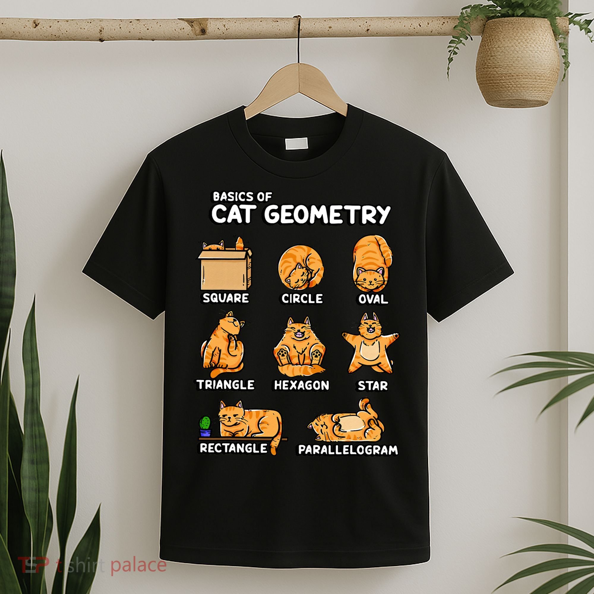 Basic Cat Geometry Cute Cat Cat Lover Cat Owner math school T-Shirt