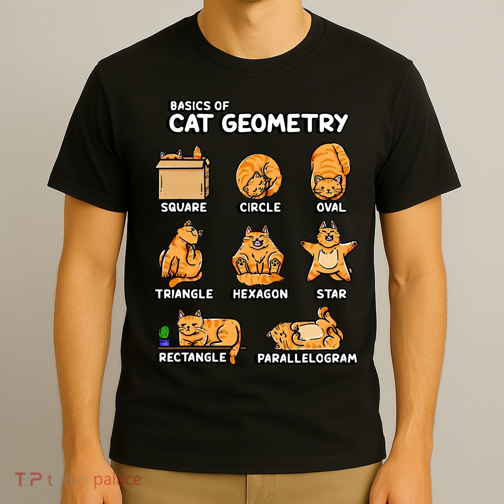 Basic Cat Geometry Cute Cat Cat Lover Cat Owner math school T-Shirt
