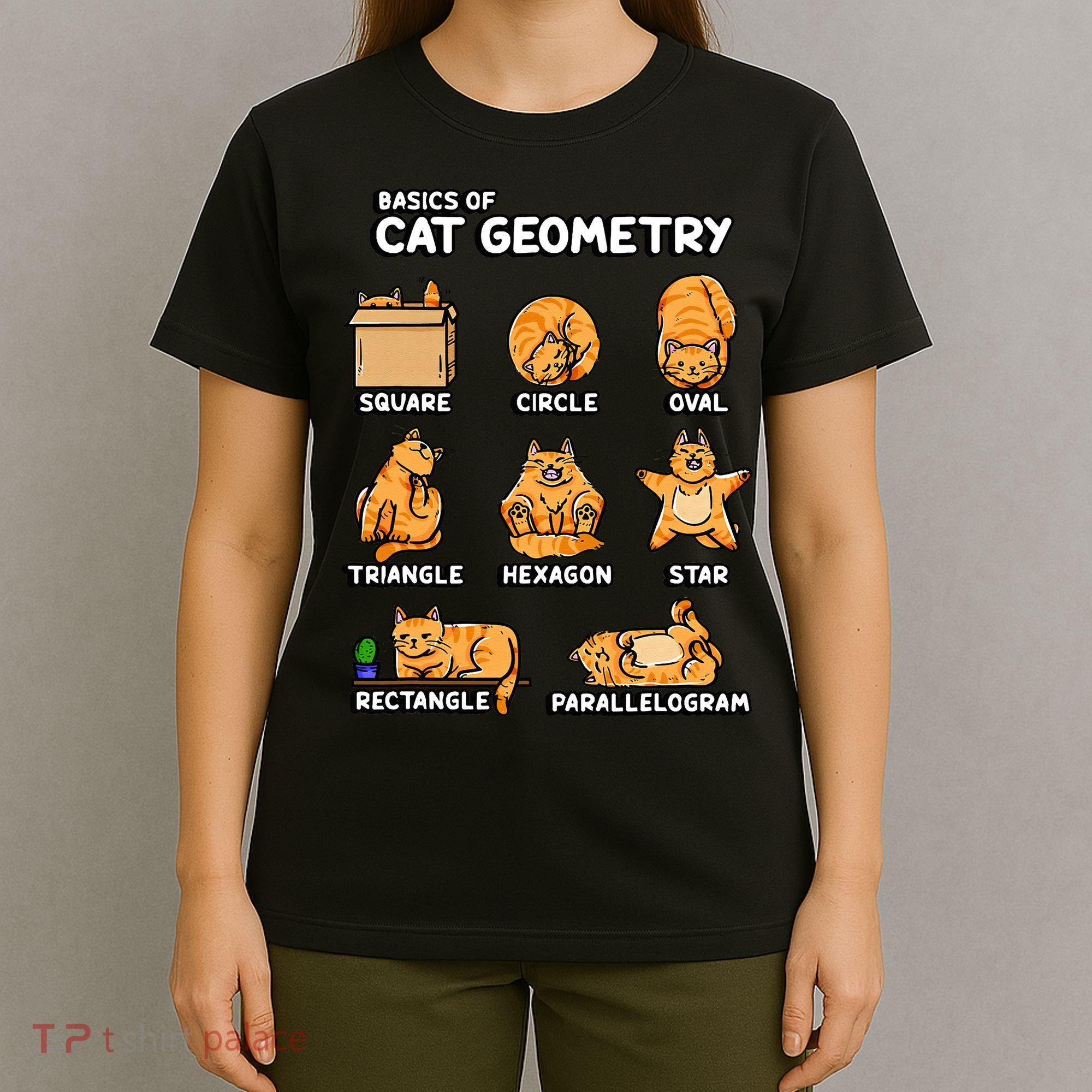 Basic Cat Geometry Cute Cat Cat Lover Cat Owner math school T-Shirt