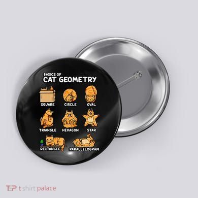 Basic Cat Geometry Cute Cat Cat Lover Cat Owner math school Button