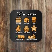 Basic Cat Geometry Cute Cat Cat Lover Cat Owner math school Coaster thumb 0