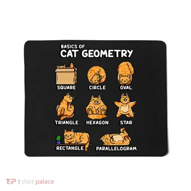 Basic Cat Geometry Cute Cat Cat Lover Cat Owner math school Mousepad
