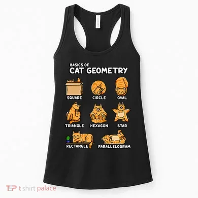 Basic Cat Geometry Cute Cat Cat Lover Cat Owner math school Women's Tank Top