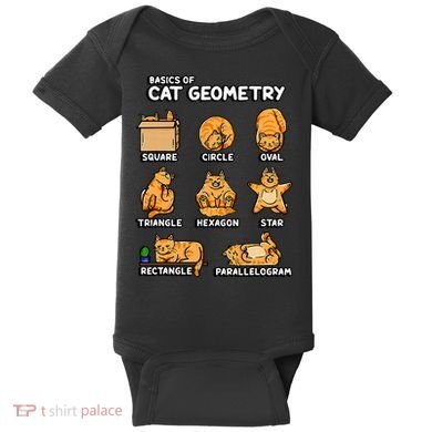Basic Cat Geometry Cute Cat Cat Lover Cat Owner math school Baby Bodysuit