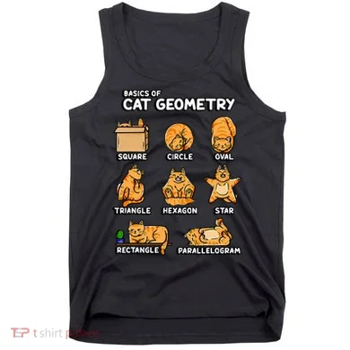 Basic Cat Geometry Cute Cat Cat Lover Cat Owner math school Tank Top