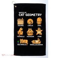 Basic Cat Geometry Cute Cat Cat Lover Cat Owner math school Golf Towel thumb 0