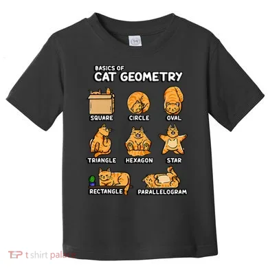Basic Cat Geometry Cute Cat Cat Lover Cat Owner math school Toddler T-Shirt
