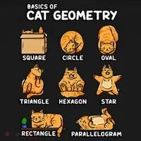 Basic Cat Geometry Cute Cat Cat Lover Cat Owner math school Women's Long Sleeve Shirt thumb 2