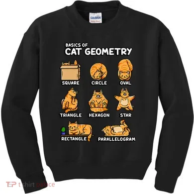 Basic Cat Geometry Cute Cat Cat Lover Cat Owner math school Kids Sweatshirt