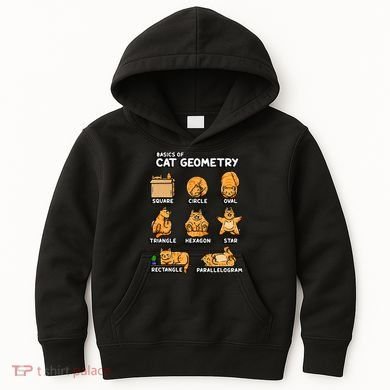 Basic Cat Geometry Cute Cat Cat Lover Cat Owner math school Kids Hoodie