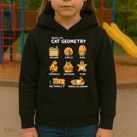 Basic Cat Geometry Cute Cat Cat Lover Cat Owner math school Kids Hoodie thumb 3