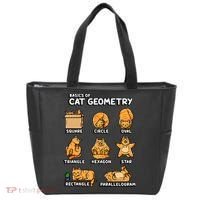 Basic Cat Geometry Cute Cat Cat Lover Cat Owner math school Tote Bag thumb 0