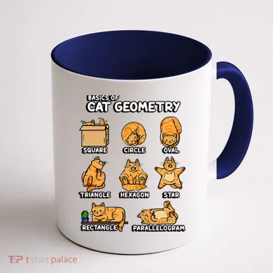 Basic Cat Geometry Cute Cat Cat Lover Cat Owner math school Coffee Mug back