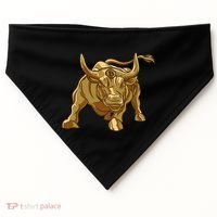 Bitcoin Crypto Golden Bull Btc Graphic USA-Made Doggie Bandana thumb 0