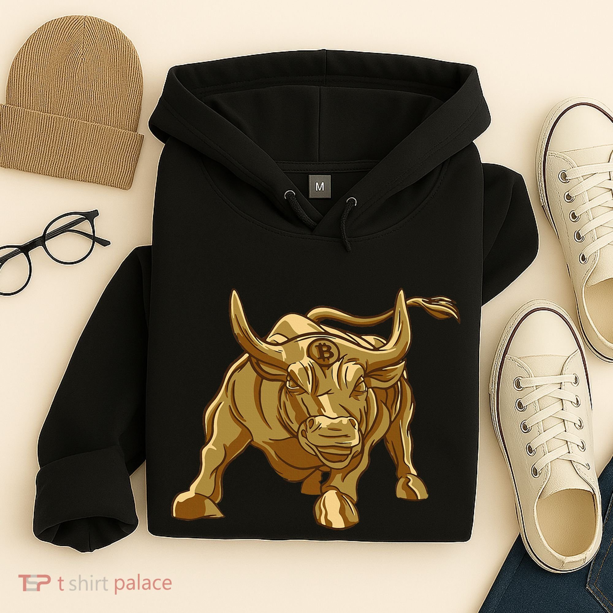 Bitcoin Crypto Golden Bull Btc Graphic Hoodie