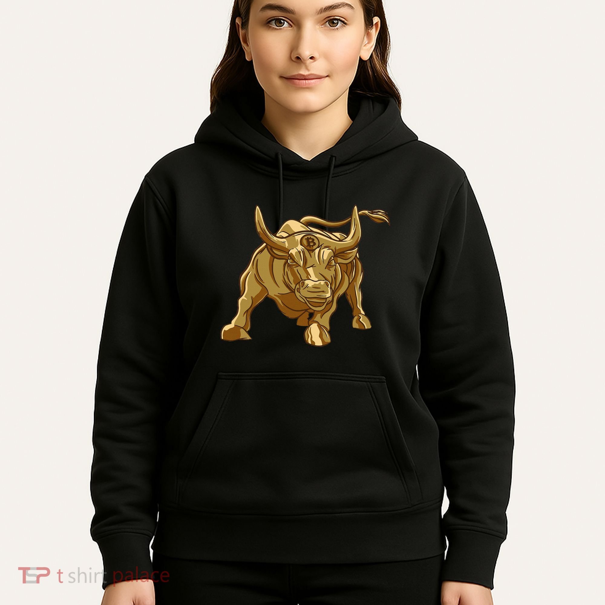 Bitcoin Crypto Golden Bull Btc Graphic Hoodie