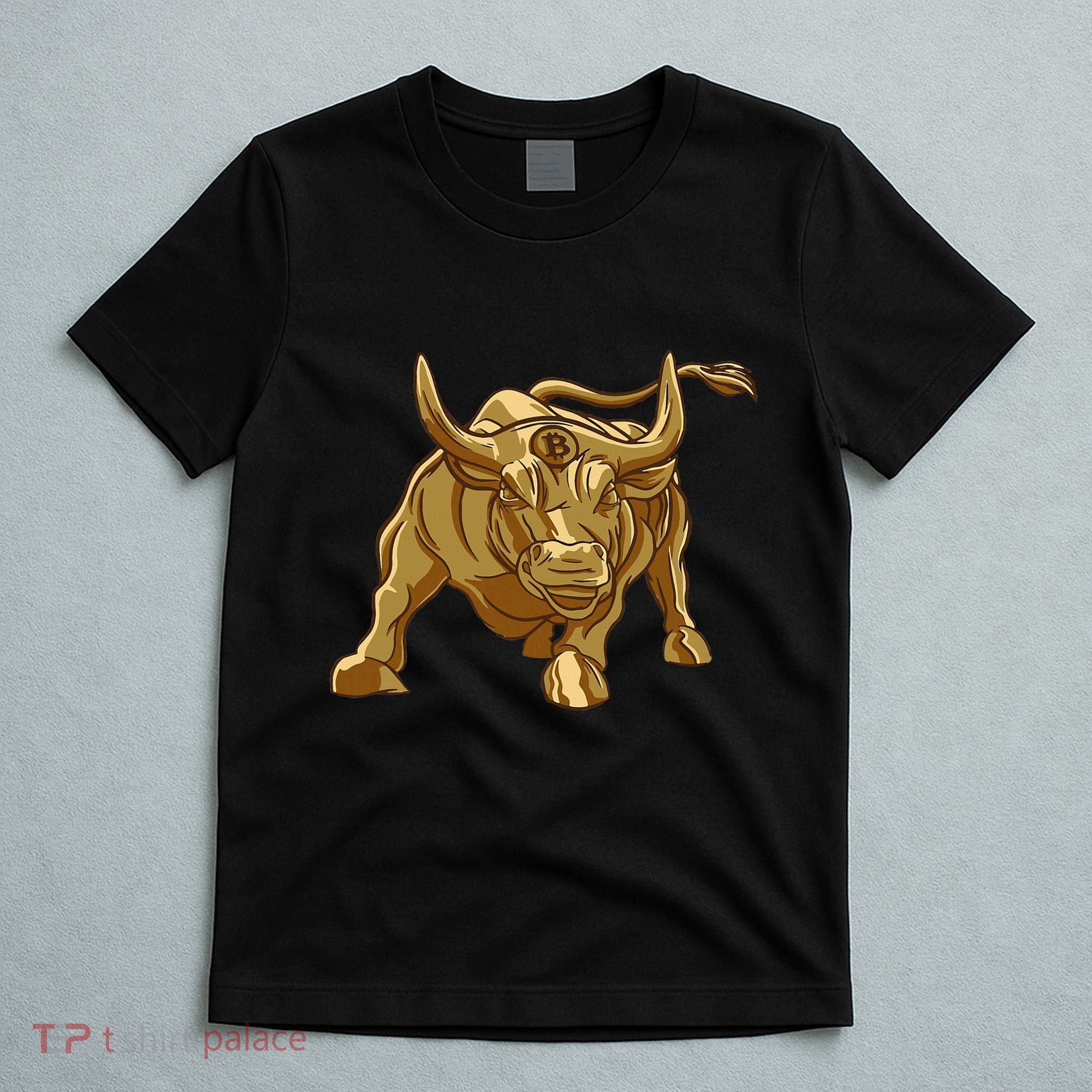 Bitcoin Crypto Golden Bull Btc Graphic T-Shirt