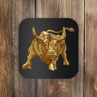 Bitcoin Crypto Golden Bull Btc Graphic Coaster