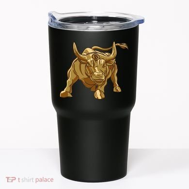 Bitcoin Crypto Golden Bull Btc Graphic Tumbler