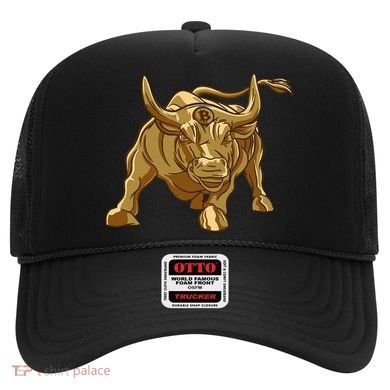 Bitcoin Crypto Golden Bull Btc Graphic Hat