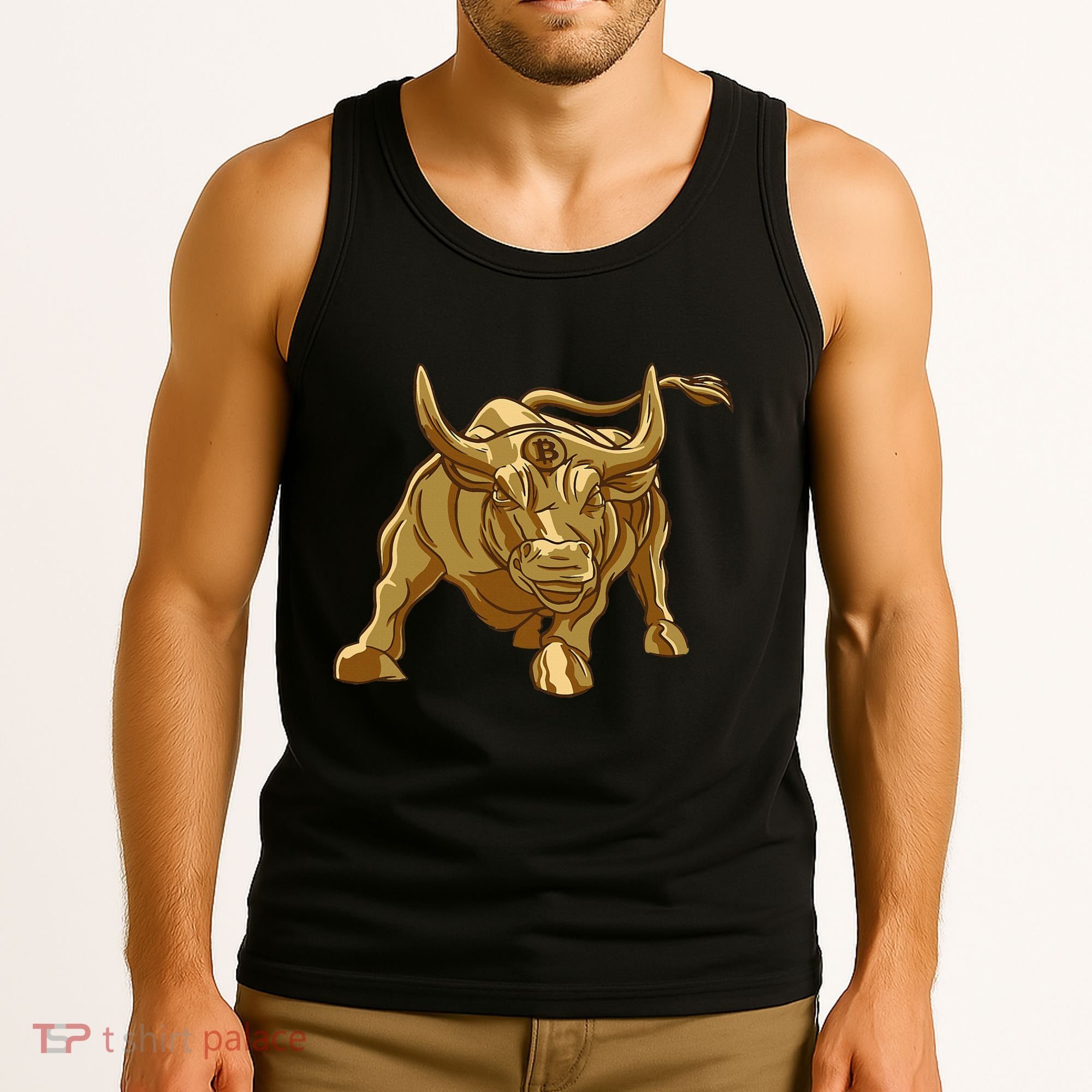 Bitcoin Crypto Golden Bull Btc Graphic Tank Top