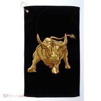 Bitcoin Crypto Golden Bull Btc Graphic Golf Towel thumb 0