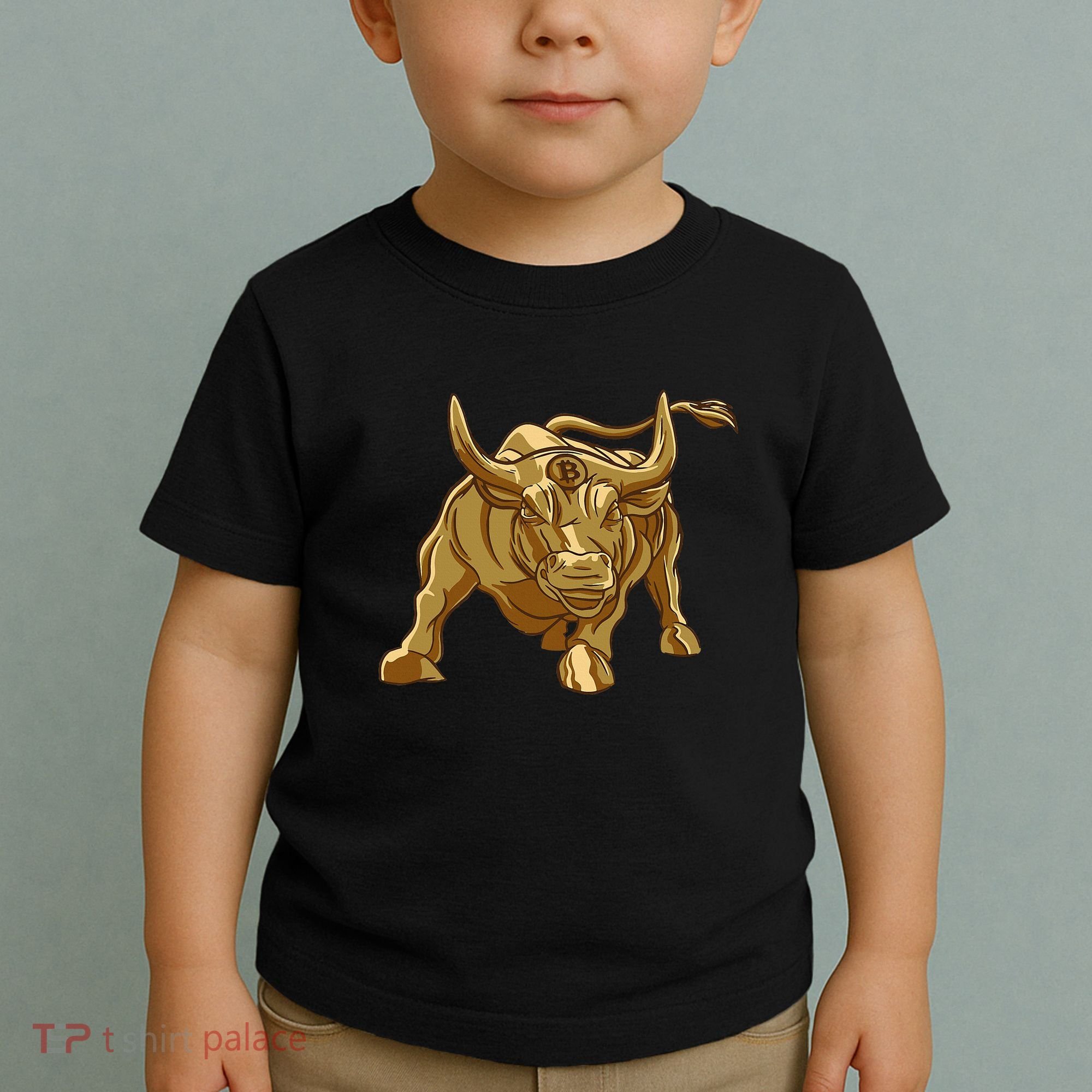 Bitcoin Crypto Golden Bull Btc Graphic Toddler T-Shirt