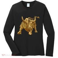 Bitcoin Crypto Golden Bull Btc Graphic Women's Long Sleeve Shirt thumb 0