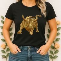 Bitcoin Crypto Golden Bull Btc Graphic Women's T-Shirt thumb 2