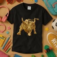 Bitcoin Crypto Golden Bull Btc Graphic Kids T-Shirt thumb 3