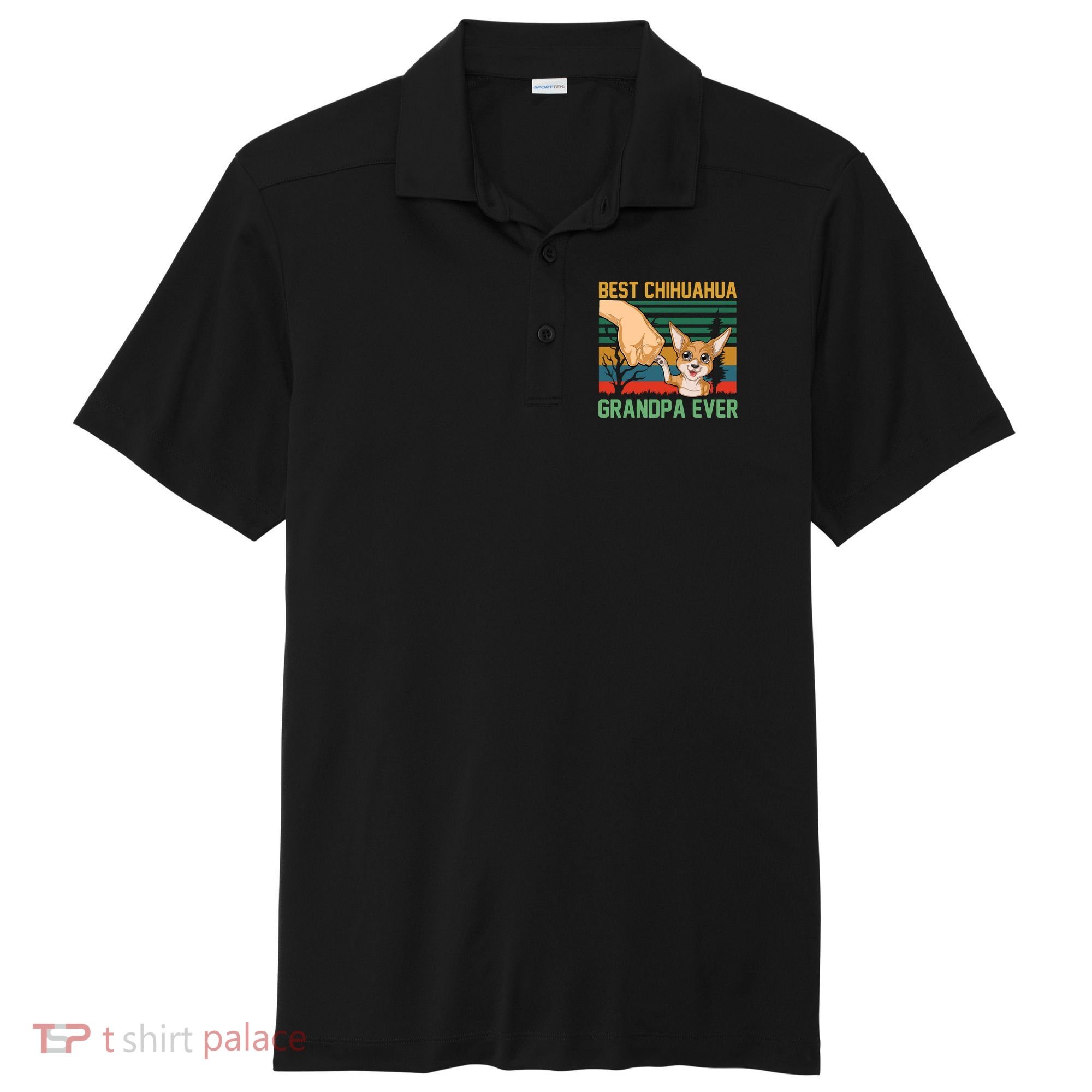 Best Chihuahua Grandpa Ever Sport-Tek Posi-UV Pro Polo