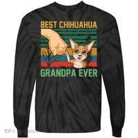 Best Chihuahua Grandpa Ever Tie-Dye Long Sleeve Shirt thumb 0