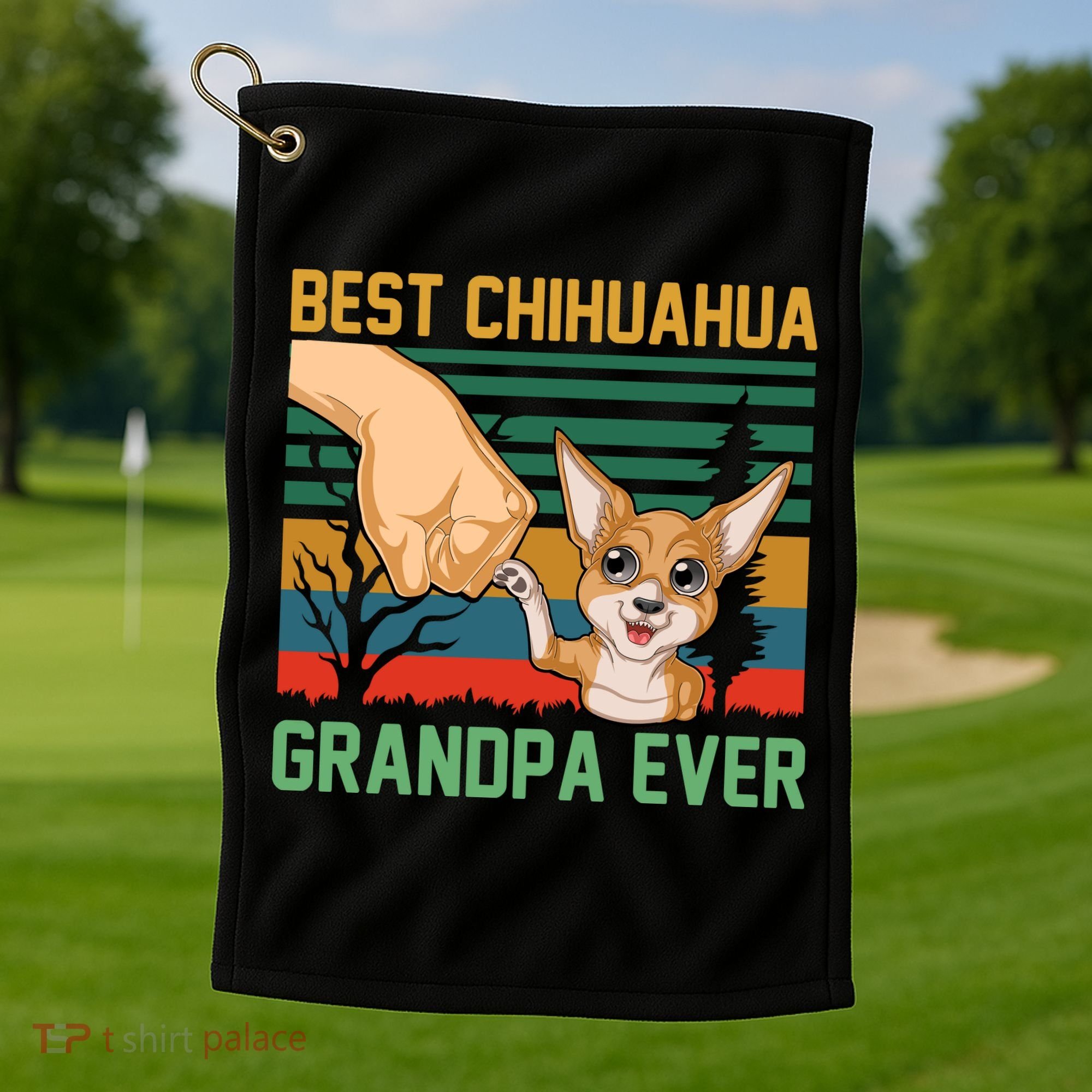 Best Chihuahua Grandpa Ever Golf Towel